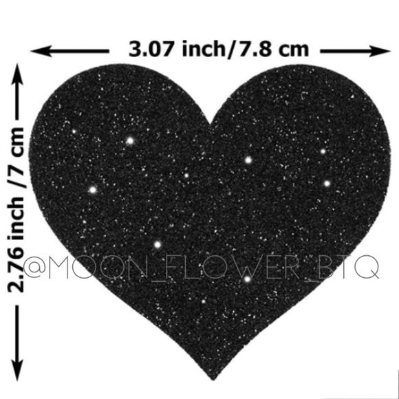 Pink Glitter Heart Breast Petal Pasties - Picture 8 of 8